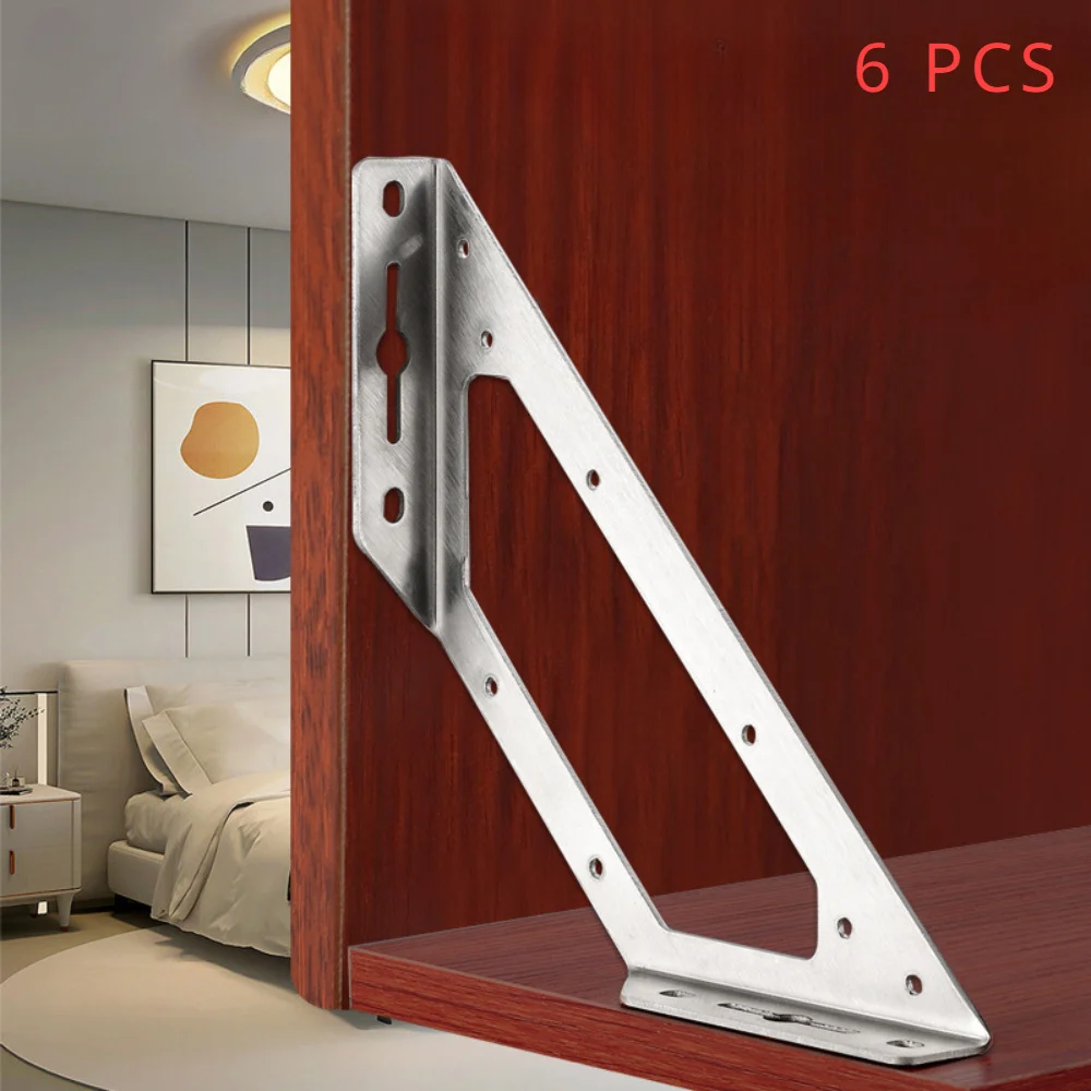 

6pc stainless steel triangular brackets large shelf brackets are very suitable for bookshelves and storage shelves Shelf bracket