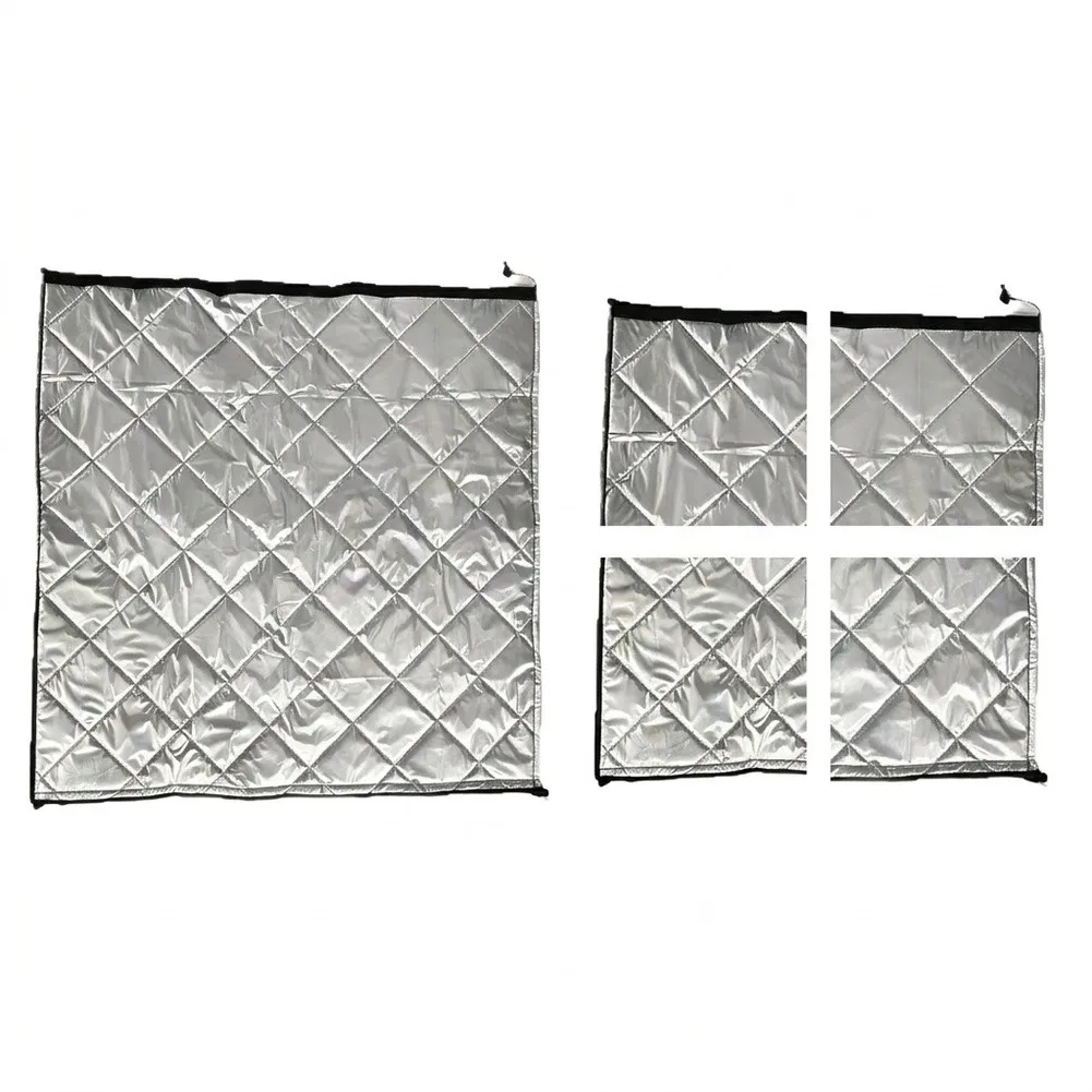 Tree Trunk Protection Blanket Quilted Winter Cover with Drawstring for Cold Climate Use 100x100cm Silver Cotton Material