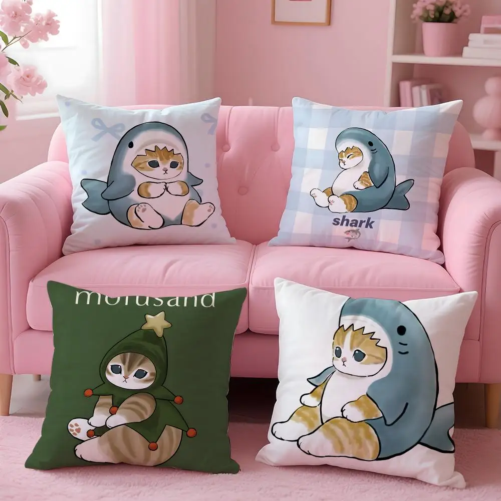 Cartoon Mofusand Cushion Cover Cushion Cover Set 4Pcs 50x50 45x45 40x40 Pillowcase Decorative Sofa Home Decor