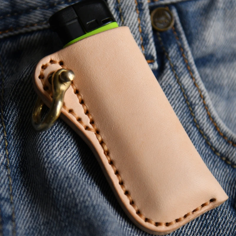 

Artisanal Leather Lighter Sleeve Premium Full Grain Hide Handcrafted With Belt Loop Durable Firestarter Conveyor Elegant