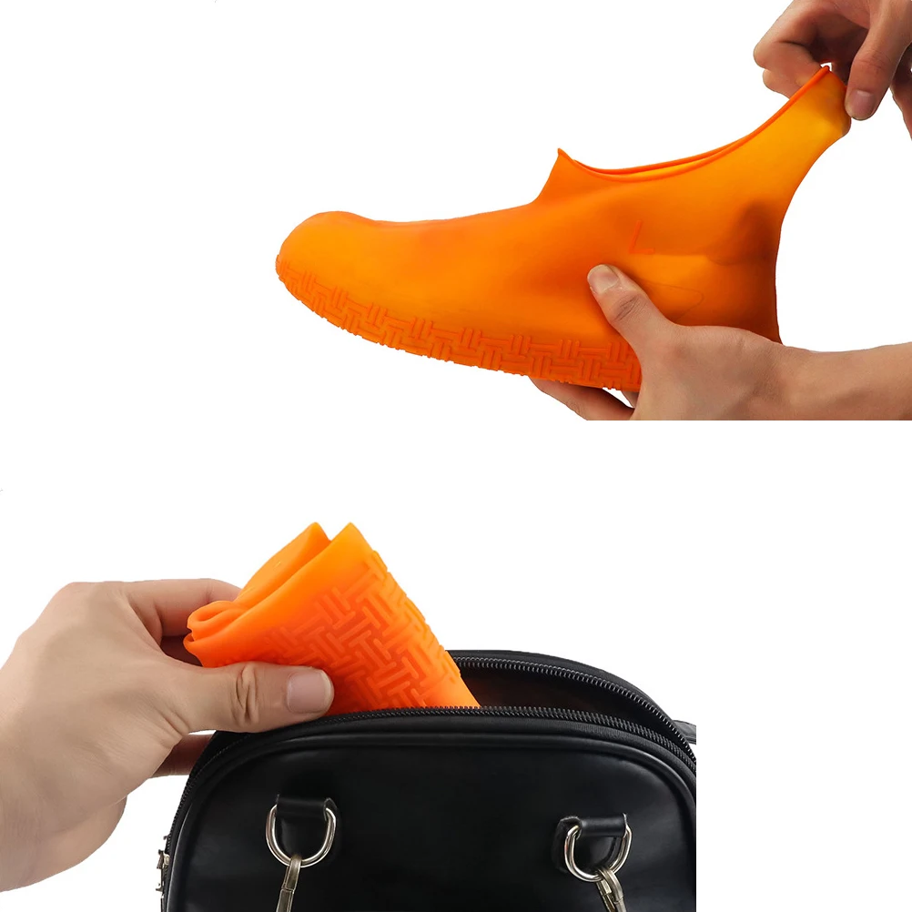 

Shoe Covers for Rain Waterproof Overshoes Men Orange Boot Women Protectors Child