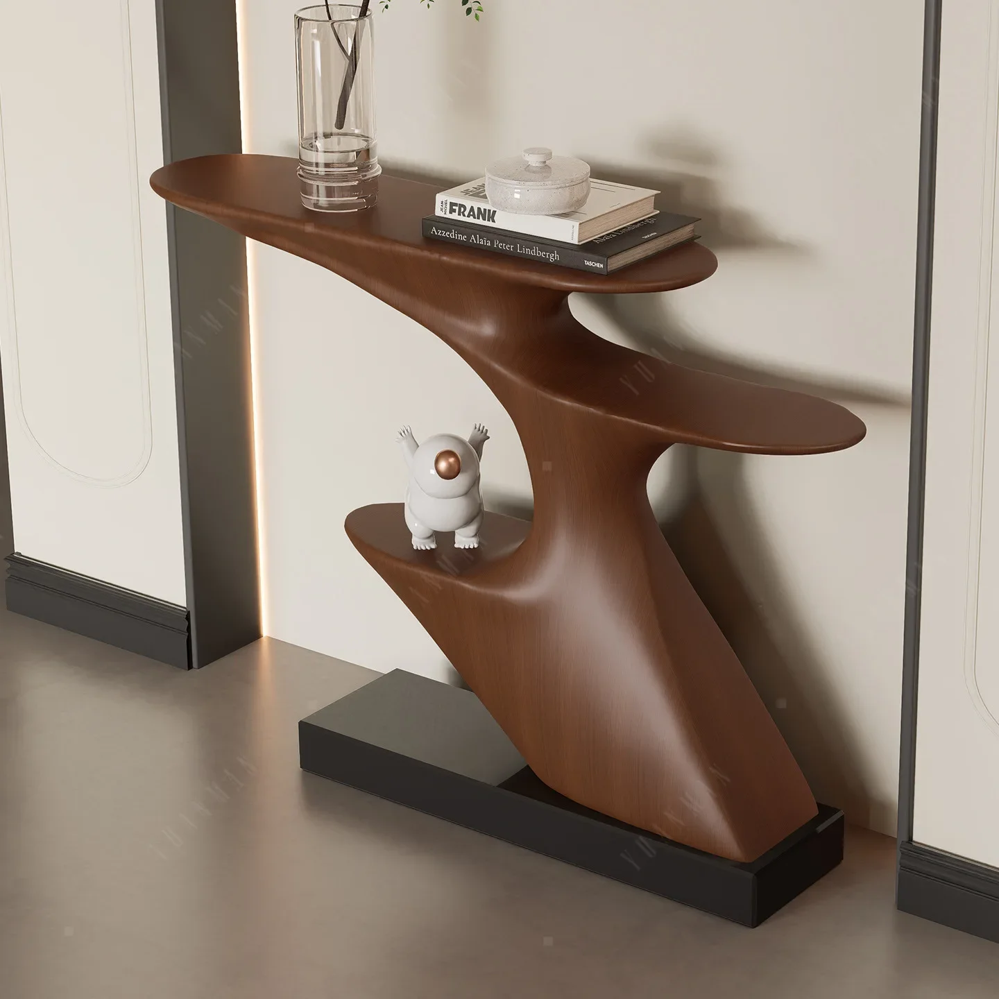 DSA wabi-sandy wind solid wood entrance table simple art entrance door corridor new Chinese style wall view table