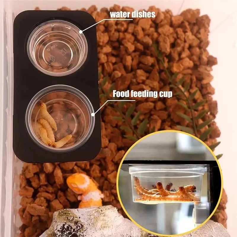 Crested Gecko Food And Water Feeding Cups(120 Pcs), Reptile Feeder Bowls, For Lizard And Other Small Pet Ledge Supplies