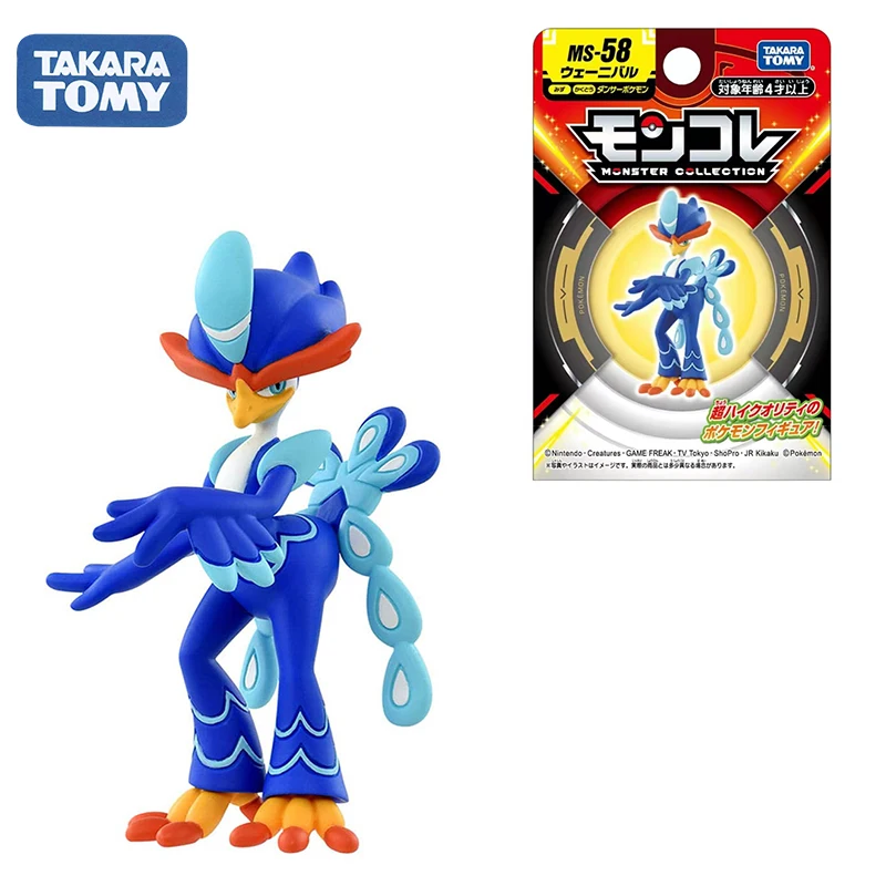 TAKARA TOMY Pokemon MS-58 Quaquaval Model Peripheral Toy Collection Ornaments Desktop Decoration Kawaii Doll Birthday Present