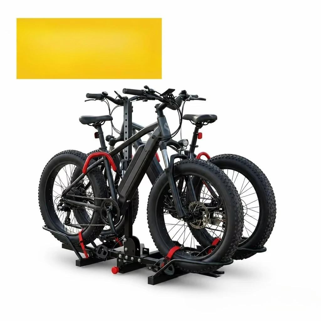 E-Bike Rack Hitch Mount Heavy Duty 50kg Per Bike Fat Tire Compatible Tiltable Carrier for Electric Bikes SUV Truck