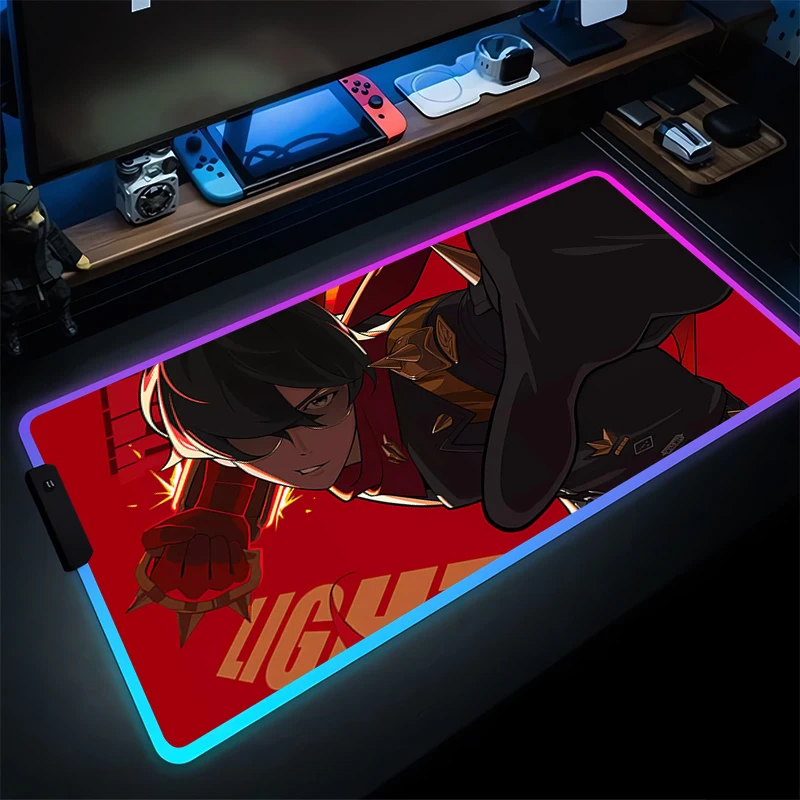 

LED Mouse Pad Gaming Dywan Gamer ZZZ Keyboard Pad RGB PC Zenless Zone Zero Desk Mat Table Carpet Lighter Mousepad For Computer