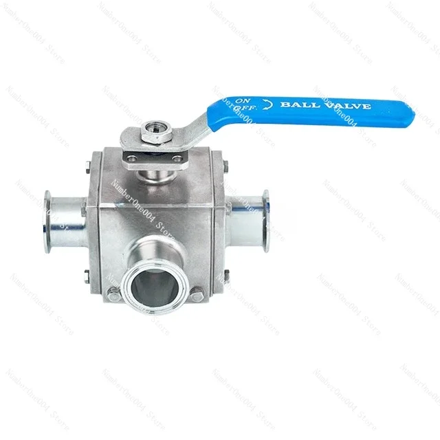 Applicable To Sanitary Grade 304 Stainless Steel Manual Square Three-way Ball Valve T-type/L-type Quick-loading Clamp Connection