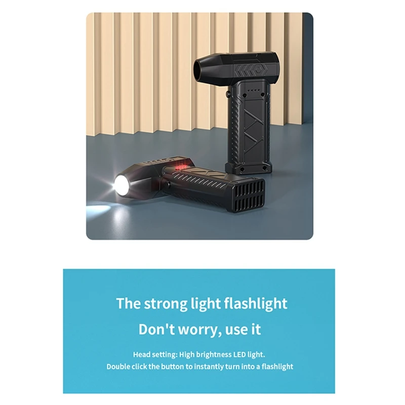 ABGR-新しい 52M/S 暴力ファン高速 150000   RPM ターボファン、高風量ブラシレス充電ハンドヘルド屋外車ファン