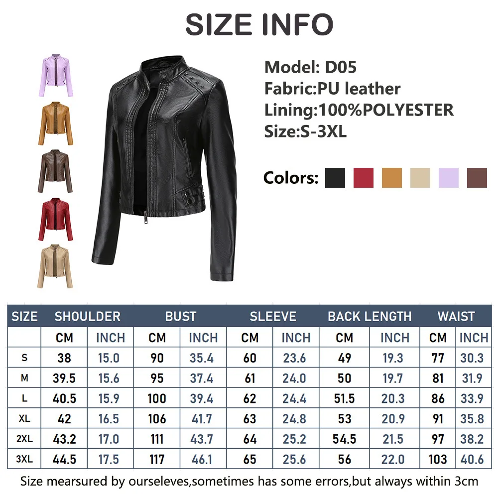 Autumn Slim Fit Street Hipster Zipper Black Long Sleeve Coat European American Imitation Leather Stand Collar No Belt