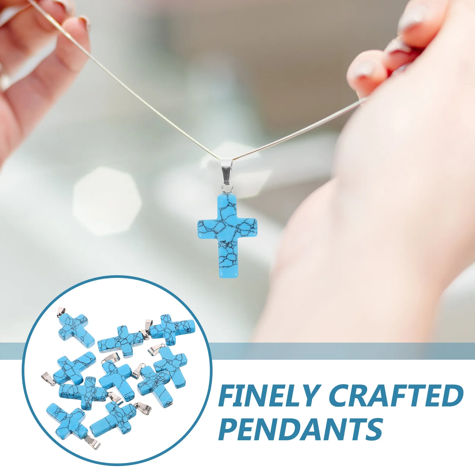 

10Pcs Crystal Agate Cross Pendants Vintage Small Charms for Necklace Earring Bracelet Making Jewelry Decors Jewelry Charms