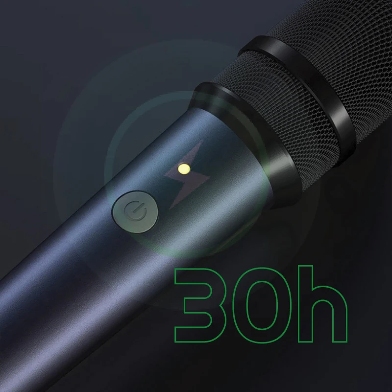 ميكروفون NUNAVO اللاسلكي مقابلة ميكروفون احترافي بمقبض ميكروفون بث ميكروفون محمول للهواتف الذكية iphone