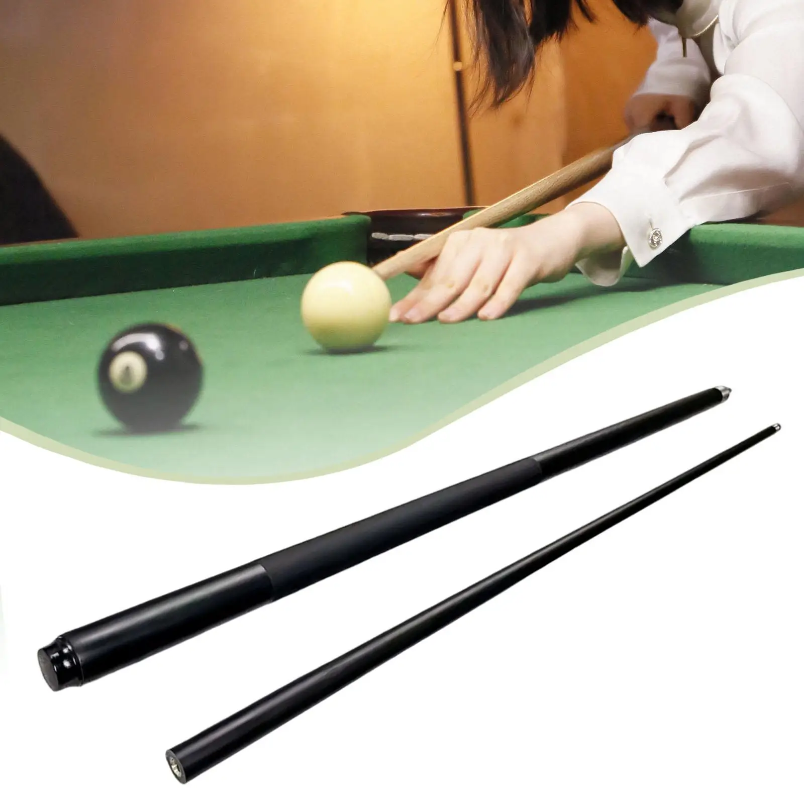 

Two Section Billiard Cue Stick Fiberglass Wood Beginner Pool Cue 10mm Tip for Snooker Billiards Hall and Entertainment Venues
