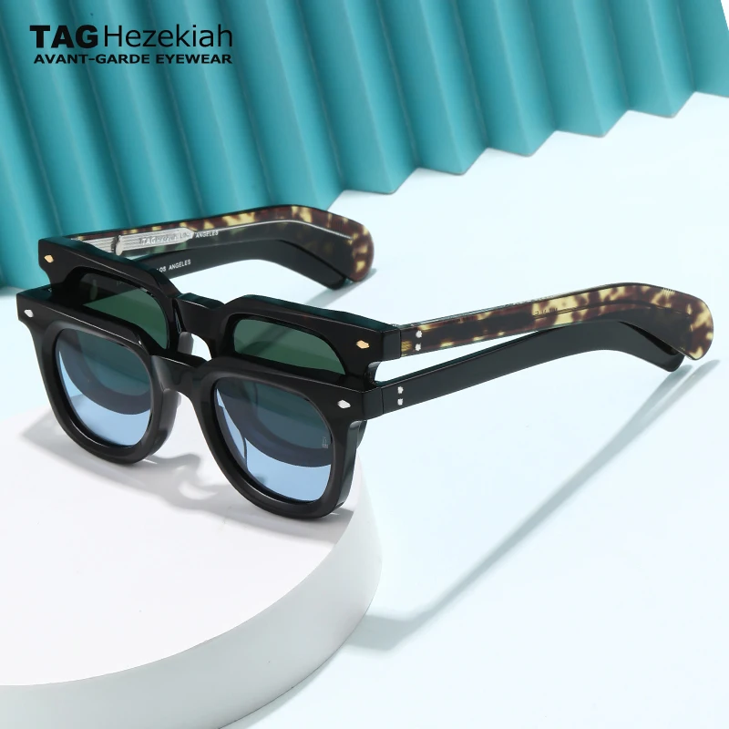 

Luxury Brand framed tortoiseshell fashion sunglasses VENDOME Men designer handcrafted sun glasses Retro Acetate Sunglass Women
