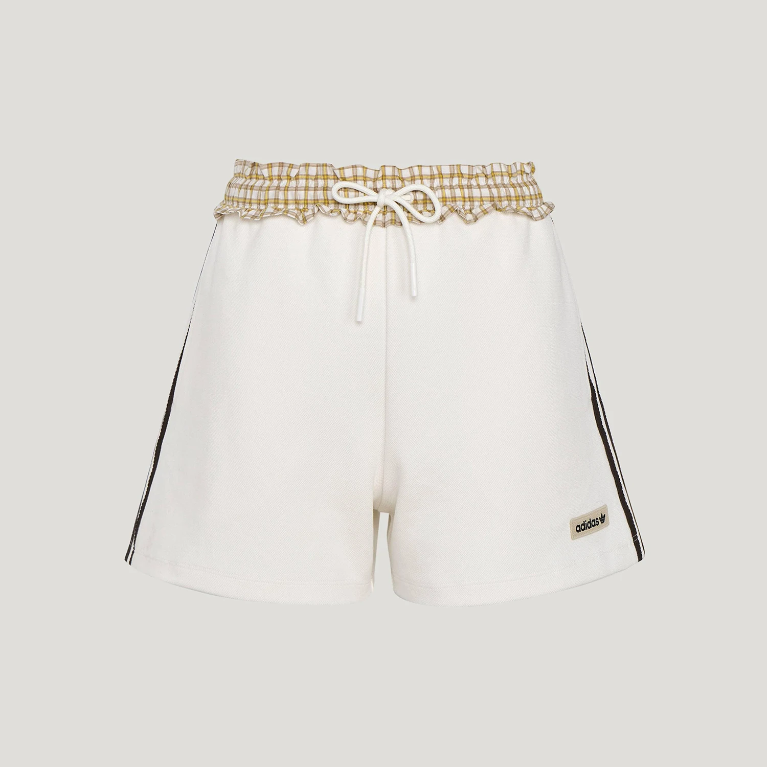 Adidas genuine clover women's casual plaid patchwork sports shorts KU9395