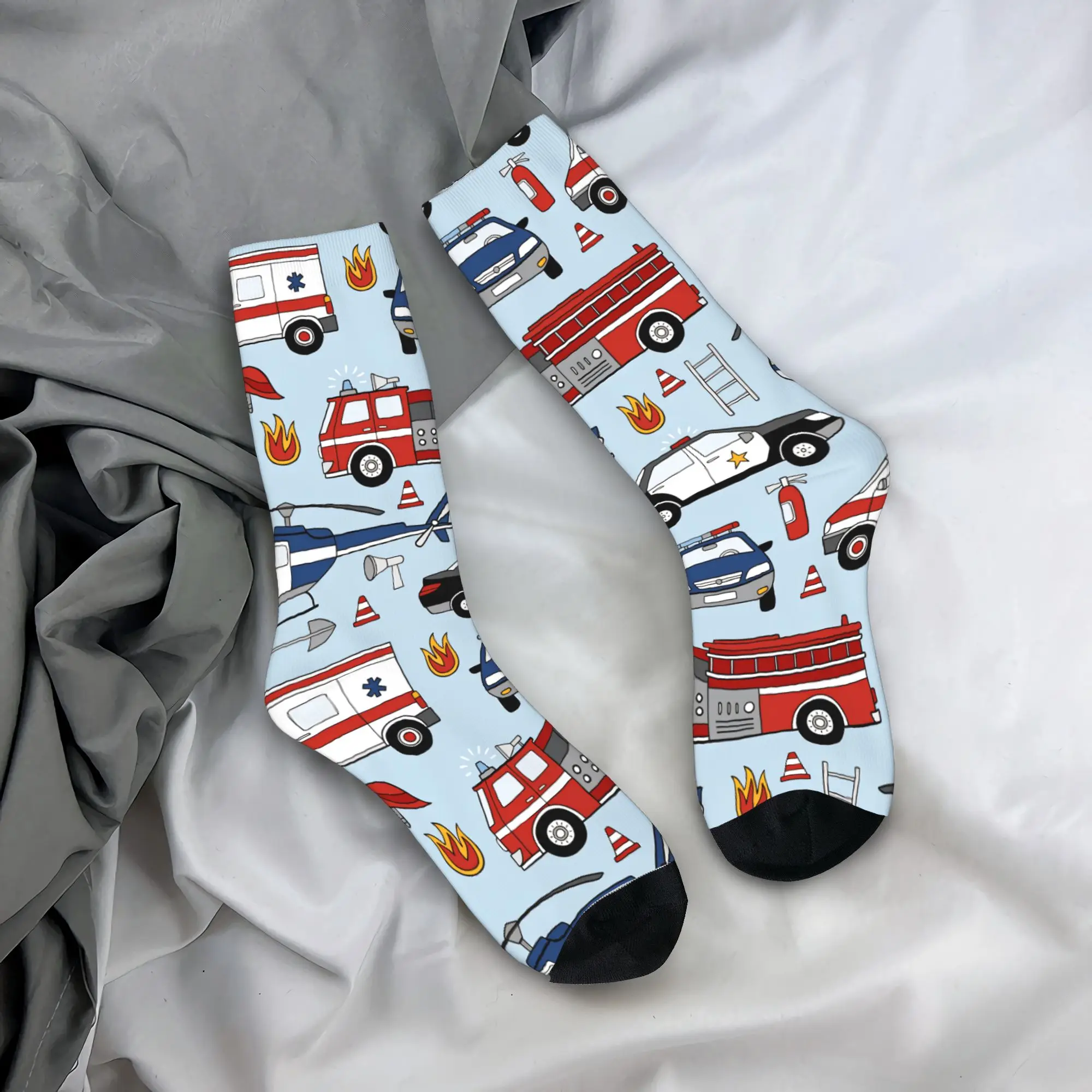 

Носки для пар Weee Woo, медицинские чулки с героями мультфильмов, скорая помощь, осенние винтажные дышащие носки, носки против пота для бега
