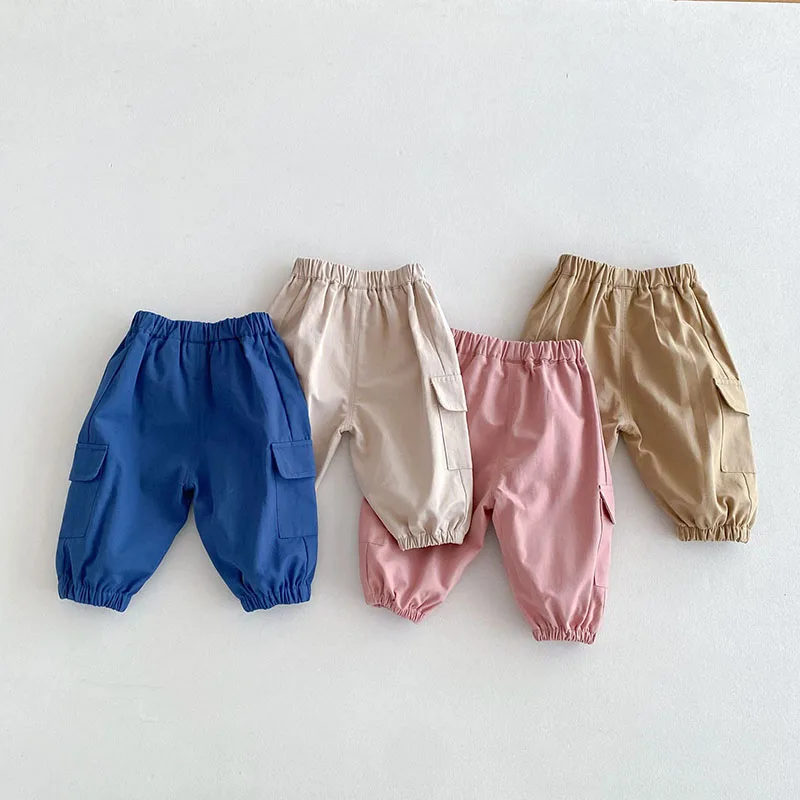 2024 New Autumn Multi Color Kids Harem Trousers 9M-5T Girls Solid Casual Pants Children Baby Simplicity Cargo Pants