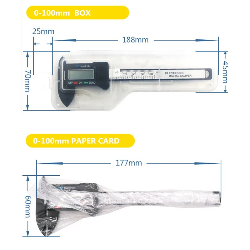 Digital Caliper 6 Inch Electronic Vernier Caliper 100mm Calliper Micrometer Digital Ruler Measuring Tool 150mm 0.1mm