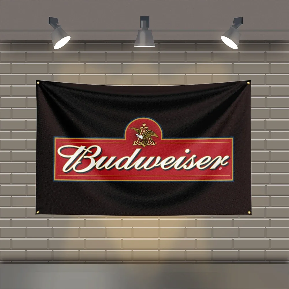 3x5 FT Budweisers Beer Flag Polyester Printed liquor Flags for Room Garage Decor