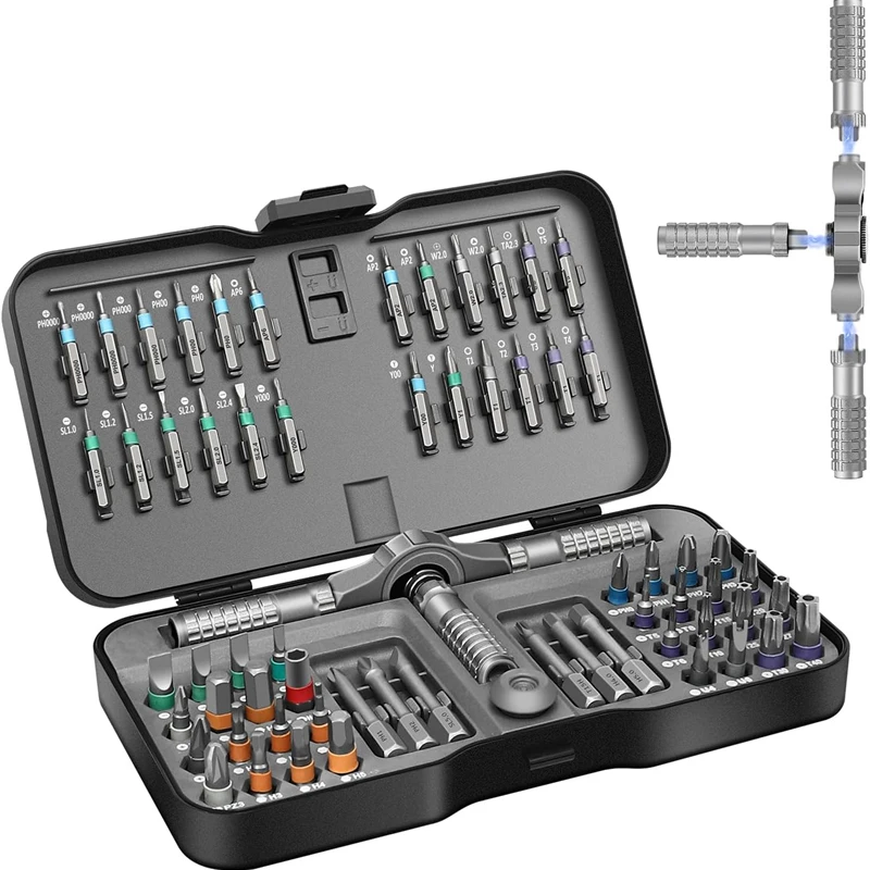 Galacok 24/66 in 1 Precision Magnetic Ratchet Screwdriver Set Detachable T-handle Magnetizer Fix Furniture Electronics & Bicycle
