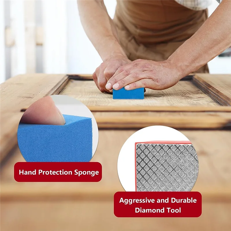 

LLCS-4Pack Diamond Hand Polishing Pads For Sanding Ceramics Glass Tile Concrete Stone Marble Granite, 60, 100, 200, 400 Easy To