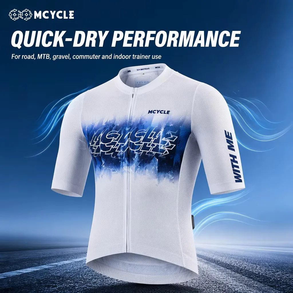 Mcycle Men's Cycling Jersey Custom Short Sleeve Breathable Quick Dry Bicycle Jersey Race Fit for Road Racing Training
