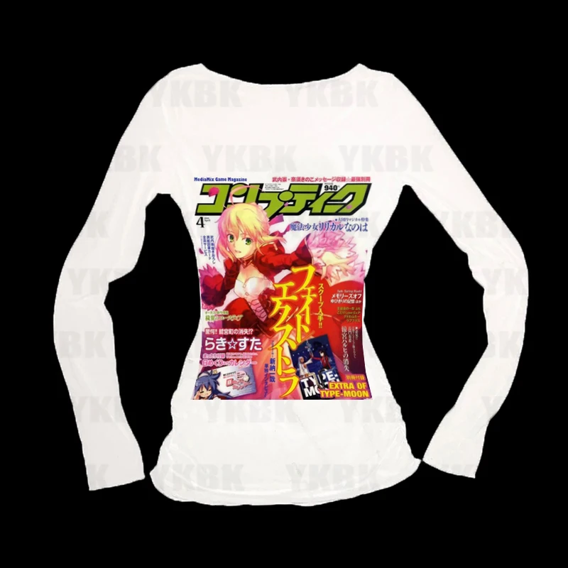 アニメファッショントップス Y2k 夏かわいい Tシャツ漫画プリントハイストリートゴシック通勤ラウンドネックスリーブ半袖 Tシャツ