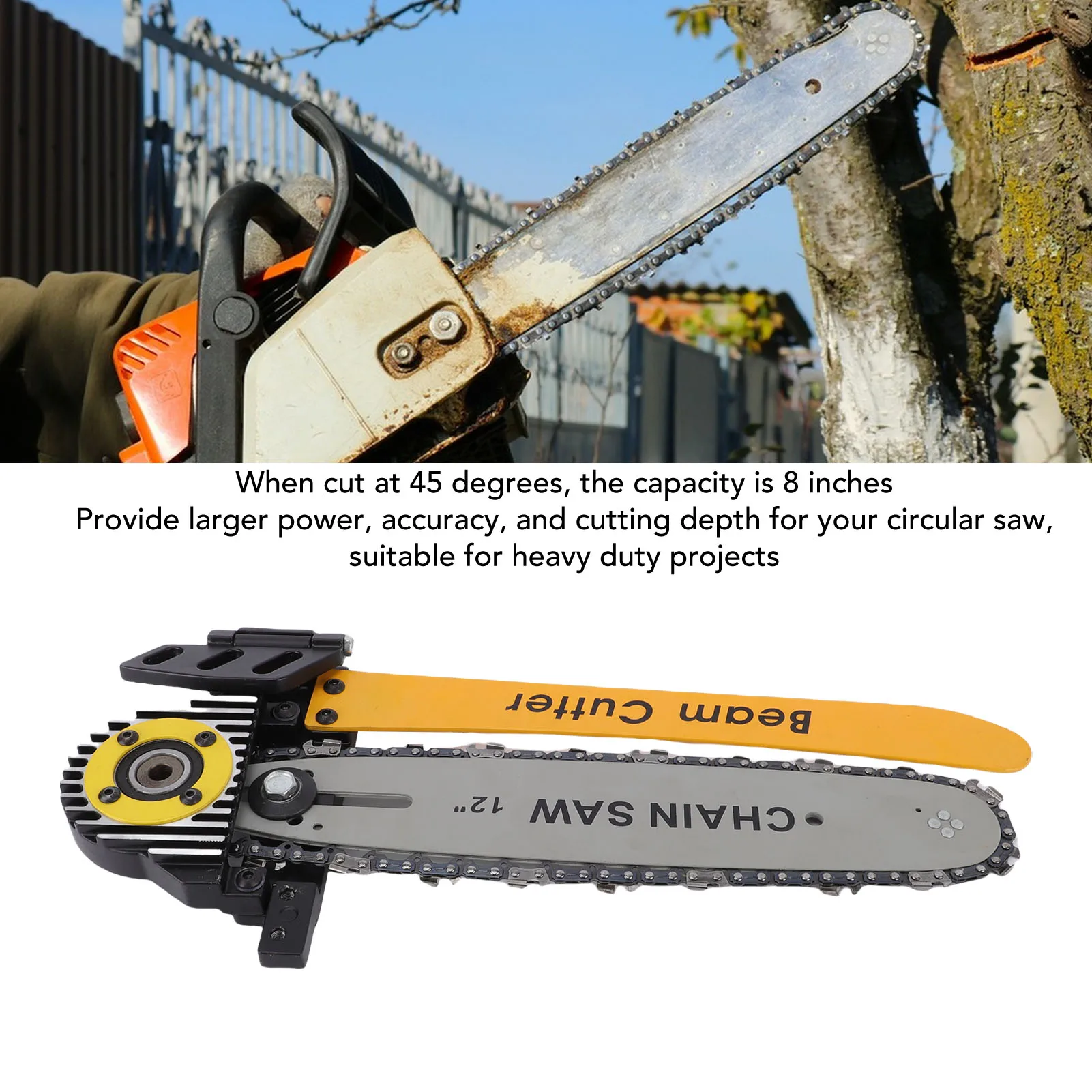 12 Inch Beam Cutter Extend 2-1/2in Cutting Depth to 12in Beam Cutter Attachment for 7-1/4in and 8-1/2in Wormdrive Saw