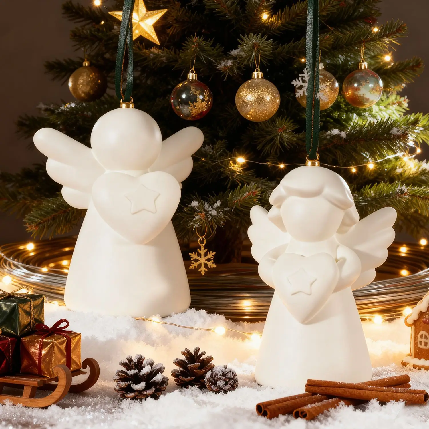 3D Wings Cute Angel Statue Decoration Gypsum Candle Silicone Mold DIY Girl Shape Aromatherapy Home Decoration Hanging Mold view 4