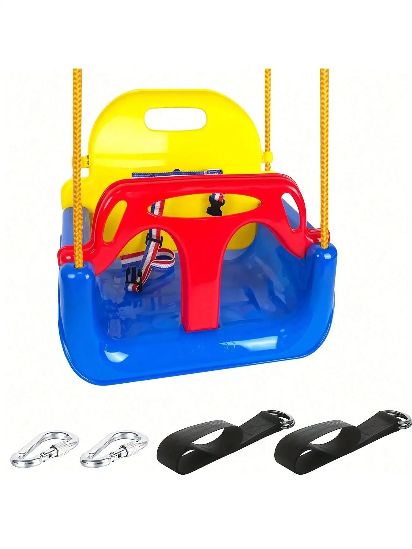 NUOVO altalena per bambini 3 in 1 Sedile per altalena per bambini con moschettoni per corde regolabili