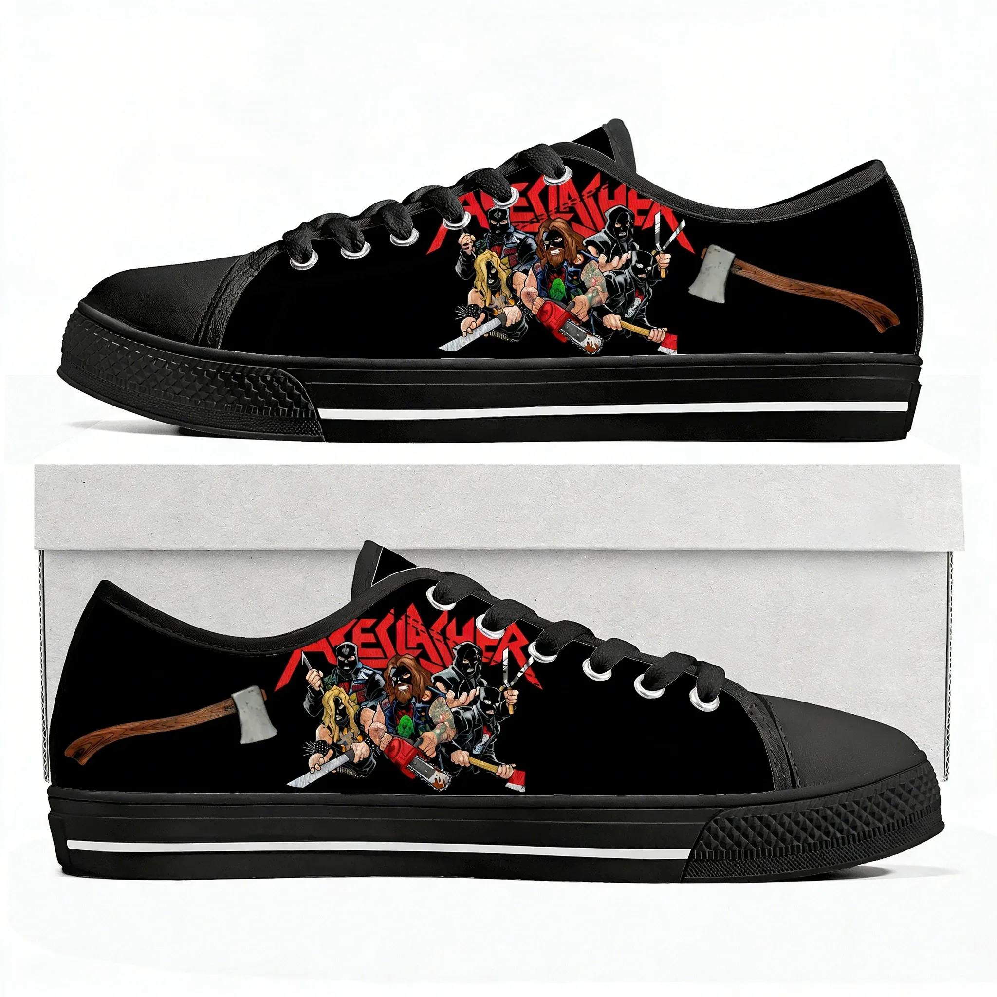 Axeslasher Heavy Metal Rock Band Low Top High Quality Sneakers Mens Women Teenager Canvas Sneaker Casual Lightweight Shoes
