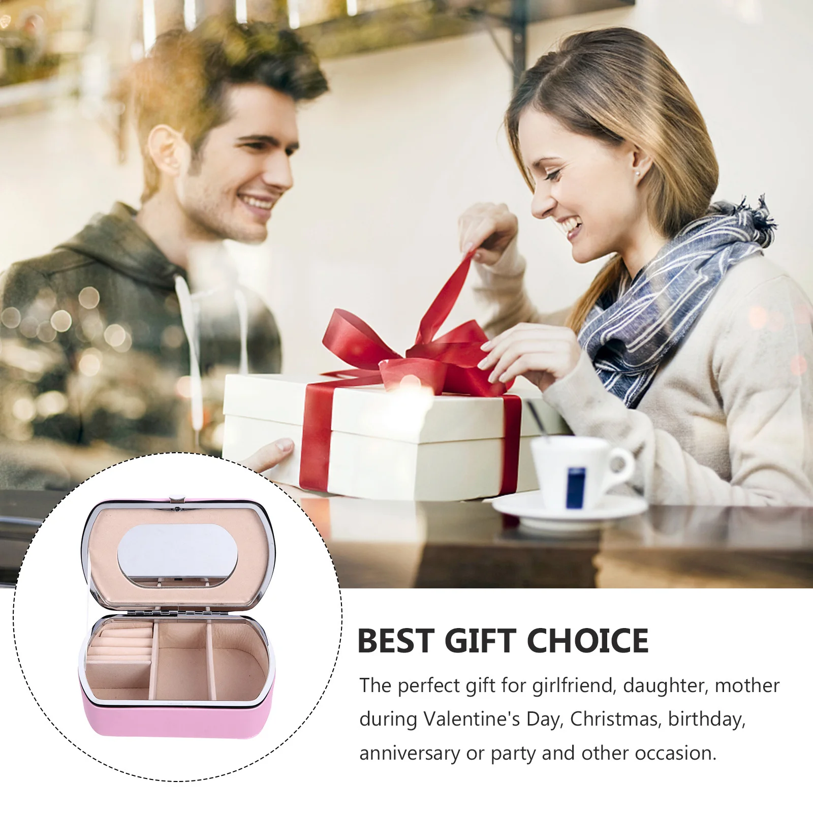 1Pcs Jewelry Organizer Box Lightweight Waterproof Small Size Easy Carry Classification Design Smooth Surface Ideal for Travel