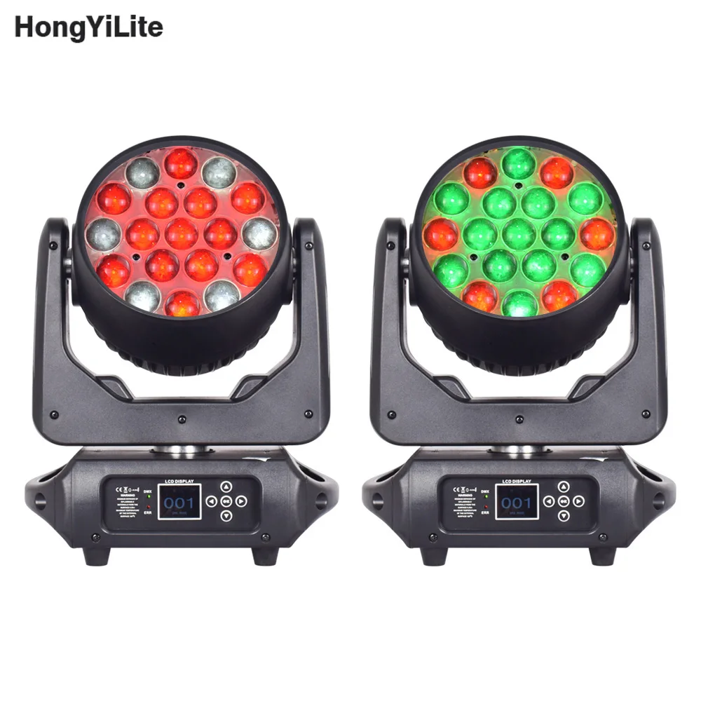 

19x15W RGBW 4In1 Lyre Beam Wash Zoom Circle Control LED Moving Head Light Professional DJ For Disco Bar Stage Lights