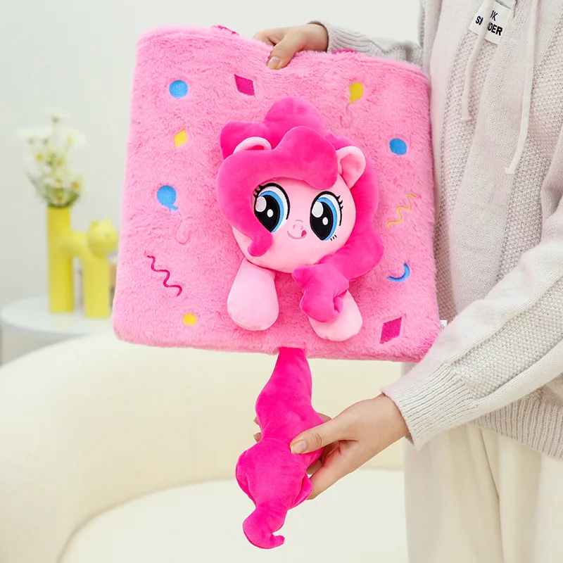 My Little Pony Cute Cartoon Plush Shoulder Bag Twilight Sparkle Pinkie Pie Large Capacity Cross-body Doll Backpack Birthday Gift