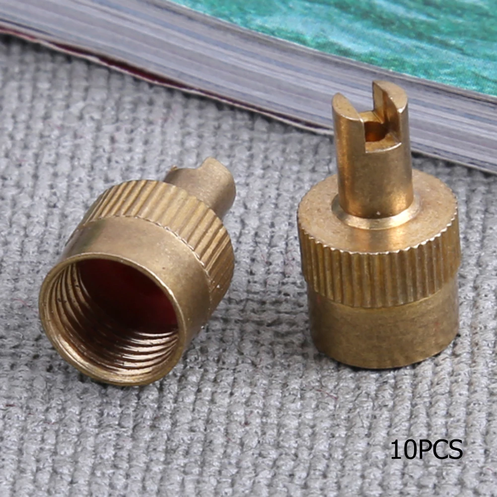 

10 шт., практичные медные прорезящие головки, профессиональные колпачки для штока клапана, защитный чехол для автомобиля, мотоцикла, клапана Шредера