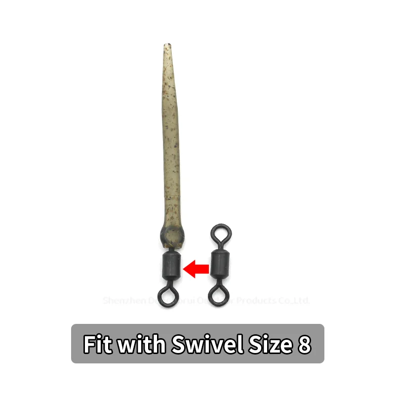 20 Stück Karpfenangel-Zubehör Anti-Tangle-Hülsen Schnur-Ausrichter Hakenhülse für Hair Ronnie Rig Terminal Tackle