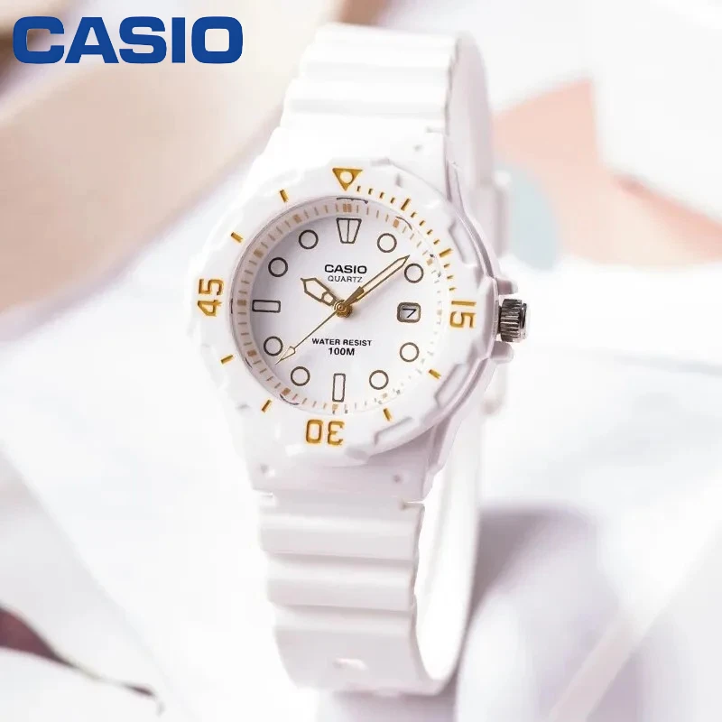 Casio LRW‑200H‑7E  Watch, White Resin Strap, 100M Water Resistant Sport Casual Ladies Wrist Watch For Student Daily Wear