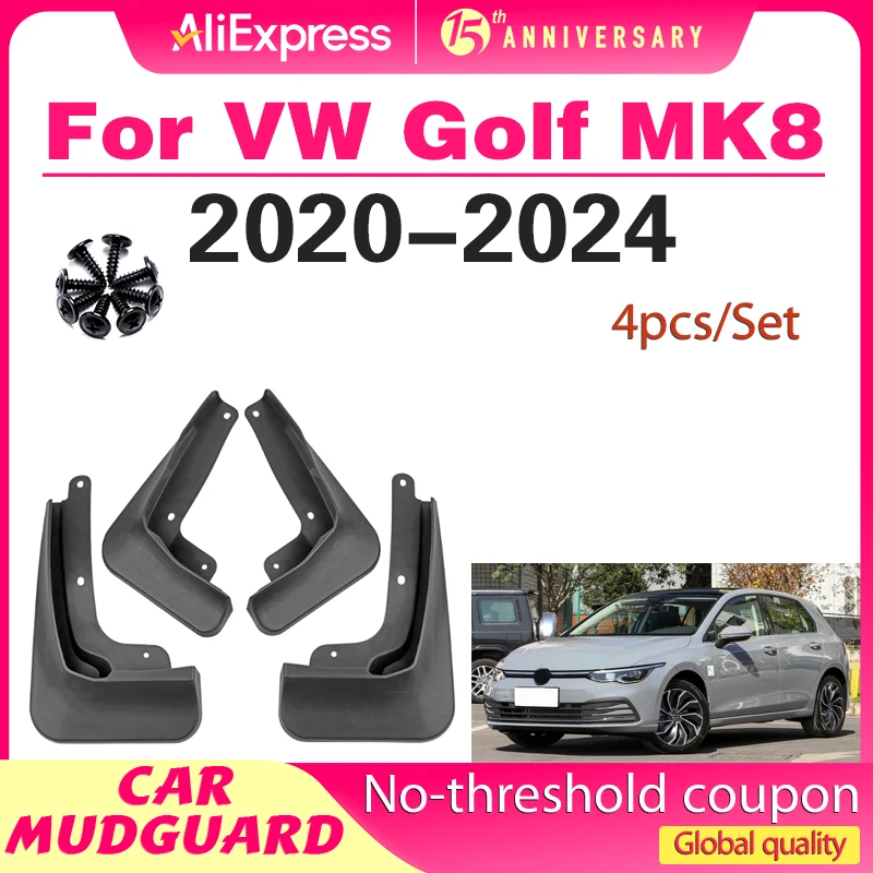 

Set 4pcs For VW Golf MK8 8 2020 - 2024 Car Mudguards Mud Flaps Splash Guards Dirty Fender Flare Front Rear Cover Styling 2023