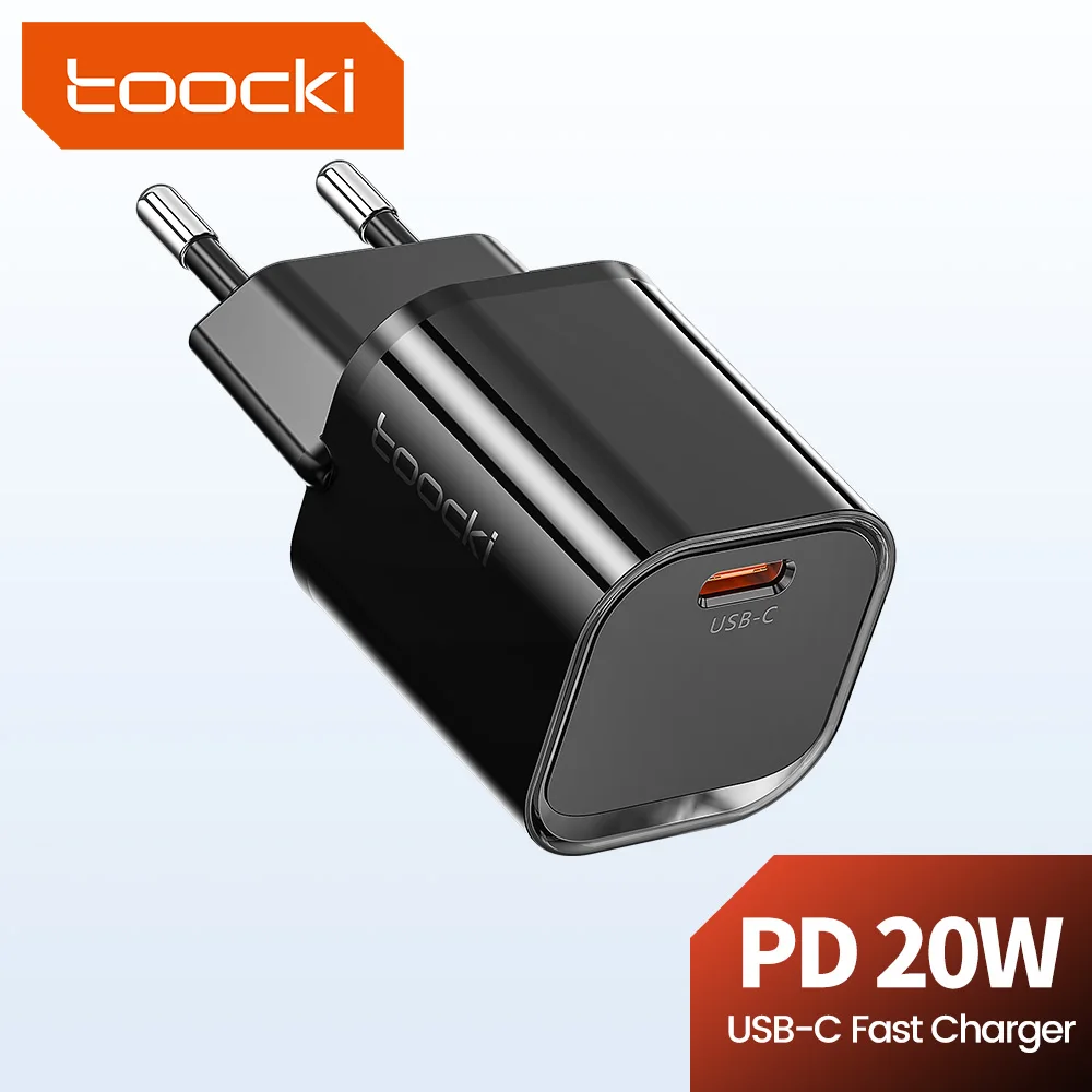 Toocki 20W GaN USB Charger PD QC 3.0 Type C Fast Charger For iPhone 16 15 Pro Max Samsung Huawei Xiaomi USB-C Mini Phone Charger