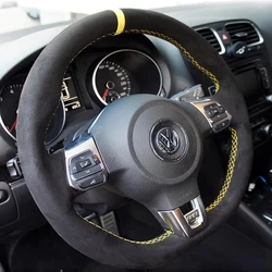 Customized Car Steering Wheel Cover Braid For Volkswagen VW Golf 6 GTI MK6 VW Jetta GLI Golf R20 Tiguan R-Line
