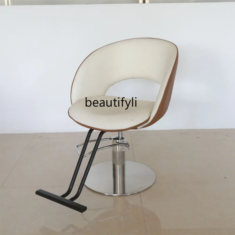 Barber Shop Lifting Hairdressing Chair for Hair Salon Simple Barber Shop Hot Dyeing Hair Cutting Stool