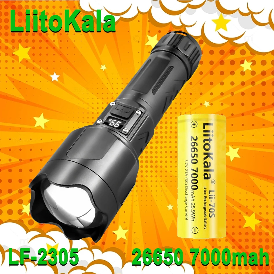 

LiitoKala LF-2305 26550, аккумулятор для наружного освещения, яркий многофункциональный фонарик