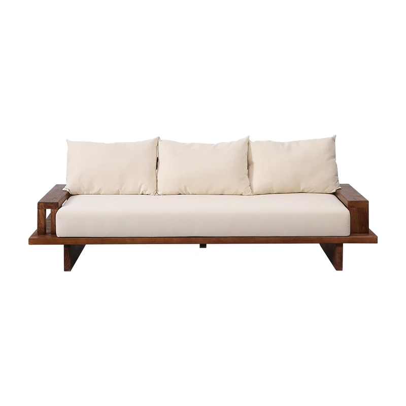 

Solid wood sofa retro log living room casual double triple sofa chair combination
