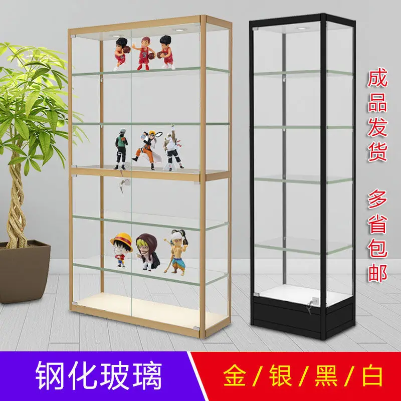 Figure Display Cabinet Model Toy Clear Glass Showcase Helmet Gundam  Home Storage   Gift Cabinet