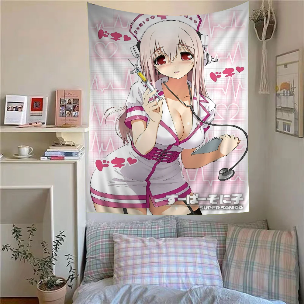 Decoración del hogar Super Sonico Manga clásico Anime tapiz decoración colgante de pared colgante de pared del hogar