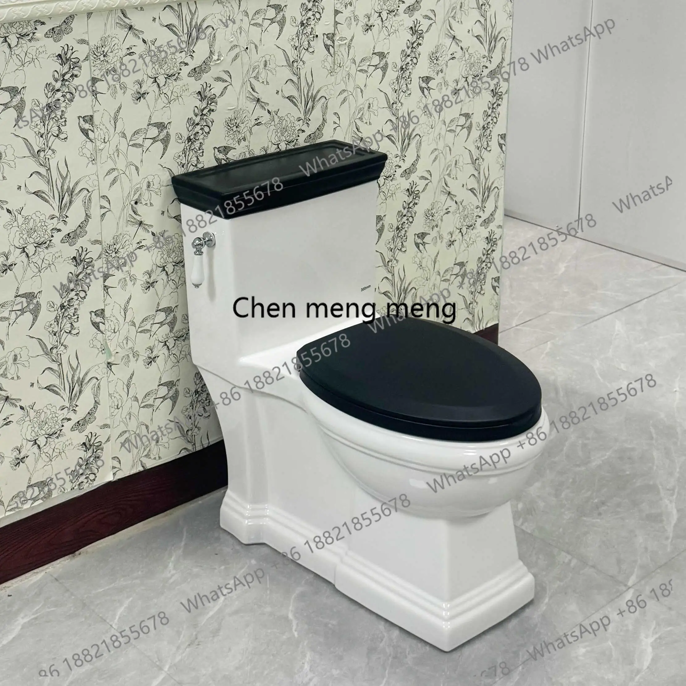 

European retro toilet, solid wood cover toilet, American classical one-piece flush toilet