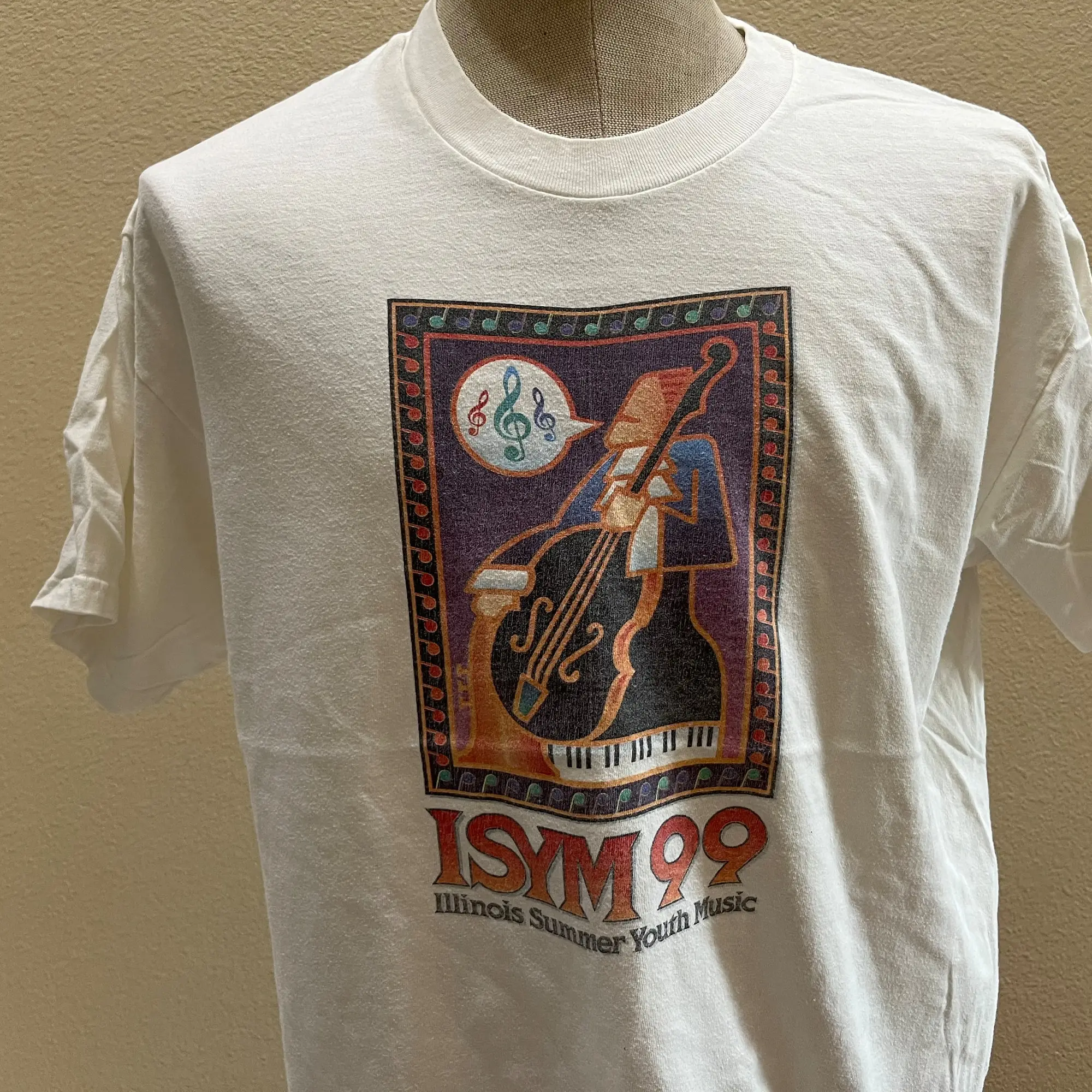 Vintage 90's ISYMM 99 Cream T Shirt Size M