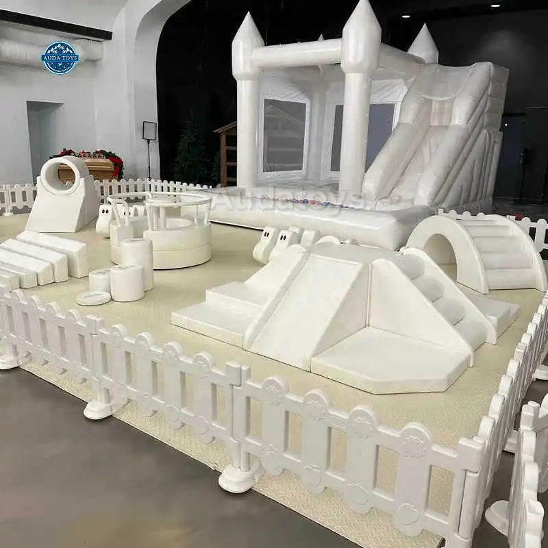 

Commercial Large Luxury White Indoor Play Equipment Montessori Soft Play Gym For Kids Softplay Playground 16ft 500kg