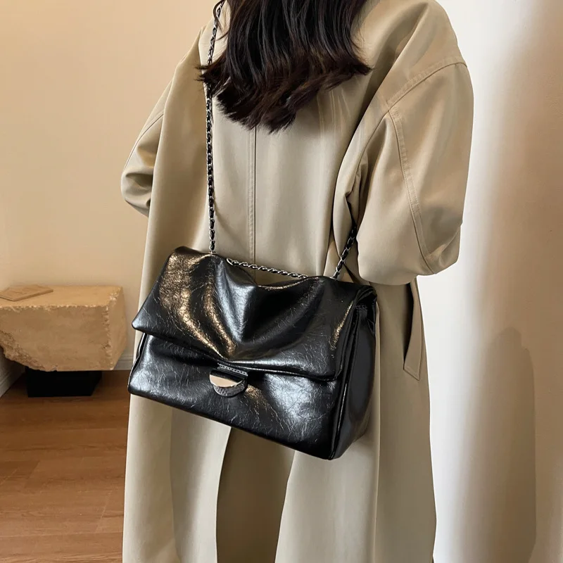 Tas Selempang Wanita Model Baru 2025, Gaya Vintage Kulit Asli Multi-fungsi, Tas Selempang Bahu Wanita