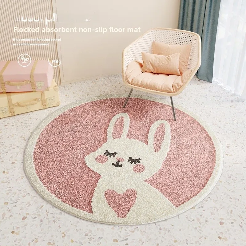 

Thiened round Home Carpet Absorbent Desk Mat Living Room Fly Pad Children Cling Mat Foot Pad Non-Slip Floor Mat