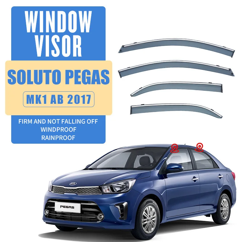 

For KIA Pegas 2017+ Car Window Visor Awning Shelters Windshield Side Window Rain Sun Shade Auto Accessories Car Styling